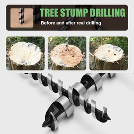 1/4 x 13.8 inch Auger Drill Bit for Wood,Hex Shank Ship Auger Bit for Soft Wood, Hard Wood, Plastic, Composite Materials and DIY Projects