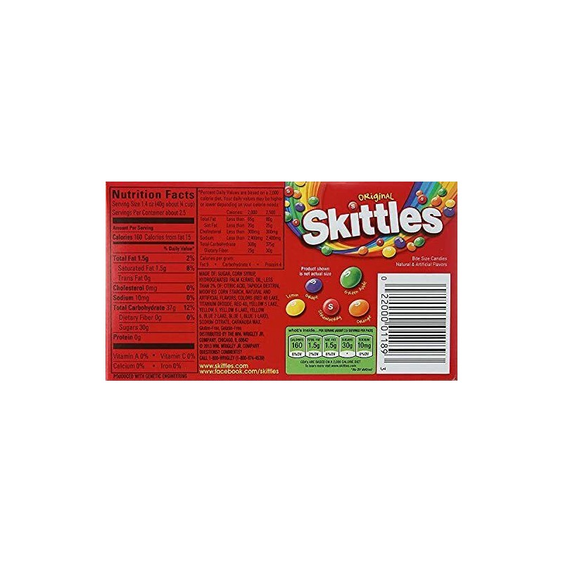 Skittles Original Candy Theater Box, 3.5 ounce