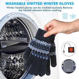 COMBLU USB Heated Gloves for Men, USB Heated Gloves, Winter Touchscreen Gloves With Adjustable Temperature Hand Warmers Gloves for Men Women, Washable Knitting Gloves for Indoor Outdoor