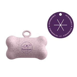 Petmarkable Complete Earth-Conscious Dog Waste Kit: Wheat Straw Waste Bag Dispenser with one corn starch 15-bag waste bag roll, Carabiner, Elastic Band for Secure Leash Attachment, Leak-Proof (Pink)