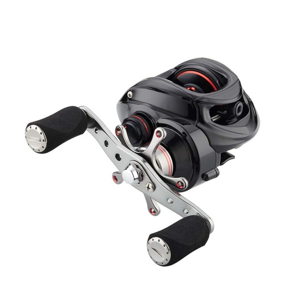 Fishdrops Carrete Baitcaster de 7.5 onzas, peso ligero y suave,