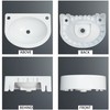 Wall Mount Bathroom Sink 17.7"x13.4" No-Drill Installation Self-Adhesive Wash basin