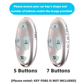 ATFIGII Key Fob Cover Case Compatible With Hyundai Kona EV Sonata Ioniq 6 Elantra 2024 2025 Santa Fe Tuscon Key Holder ABS Carbon Fiber Pattern Key Protector Keychain Keyring 5 Buttons B Black