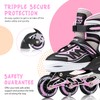 2PM SPORTS Cytia Pink Girls Adjustable Illuminating Inline Skates with
