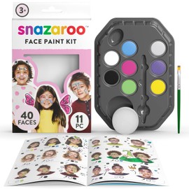 Snazaroo Schminkset für Mädchen,Schminkpalette mit Pinsel, Schwämmchen und Anleitung (engl.), 8 Farben