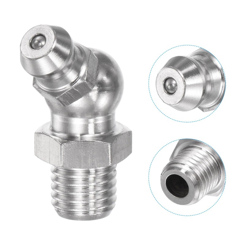uxcell 304 Stainless Steel 45 Degree Grease Fitting M8 x