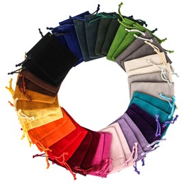 TAIHOBO Velvet Jewellery Bags, 38PCS Jewellery Pouches, 19 Colors Jewellery Pouch 7x9cm, Reusable Small Pouch Bag, Drawstring Bags Small for Wedding Banquet Gift Christmas Party