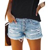 cordat Women's Denim Jean Shorts Ripped Mid Waist Cut Off