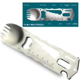 Unique Multitools Gadgets Gifts Idea - Fun Gifts Spork-shaped 11 in 1 Small EDC Hand Tools for Mens Dad, Birthday, Fathers Day, Valentines, Christmas Stocking Stuffers, Cool DIY Camping Accessories
