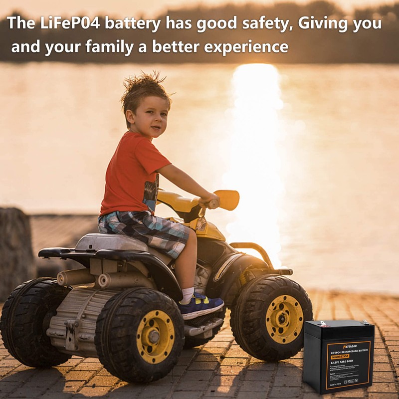 NERMAK 12V 5Ah LiFePO4 Deep Cycle Battery 2 Pack, 2000+