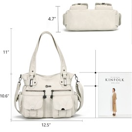 Purses and Handbags for Women Large Hobo Shoulder Bags Soft PU Leather Multi-Pocket Tote Bag