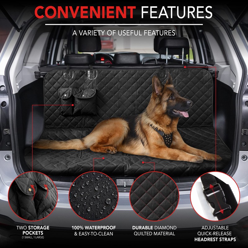 Bell+Howell Waterproof Dog Car Seat Cover for Back Seat or
