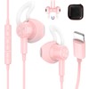 iMangoo for Apple Lightning Headphones MFi-Certified Wired Earbuds Pink