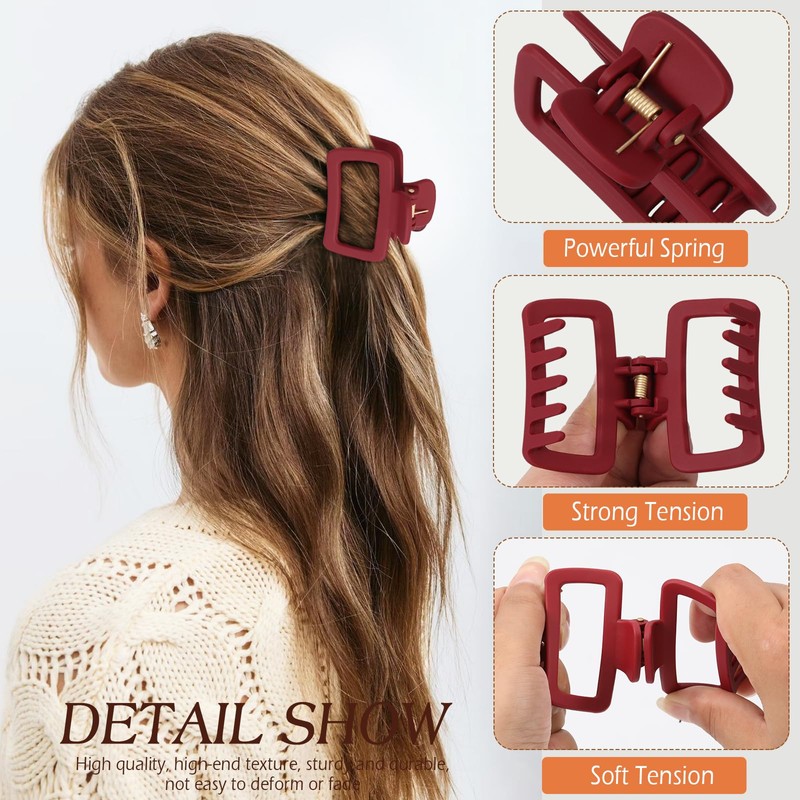 6PCS Small Soft Hair Clips for Women, 2.36 Inch Non-slip
