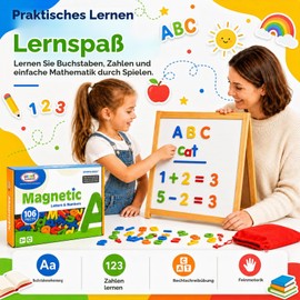 BunnyJOY Magnetic Letters 106 Magnetic Letters and Numbers, Magnets Children for Magnetic Board, Educational Toy