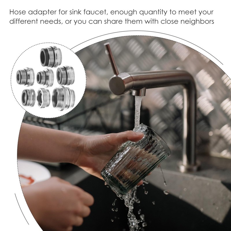 DOITOOL 7pcs Faucet Adapter Washer Hose Python Aquarium Vacuum Sink