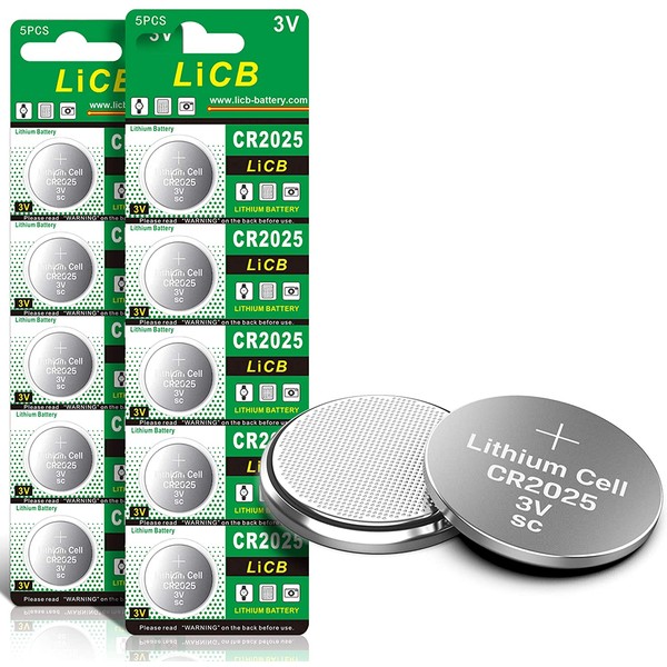 LiCB CR2025 3V Lithium Battery(10-Pack)