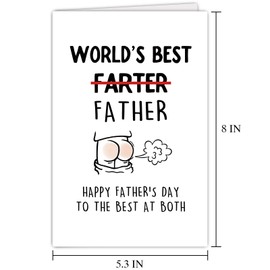 Supoeguk Hilarious Fart Father's Day Card, Humorous Fathers Day Card, Happy Father's Day to The World's Best Father and Farter