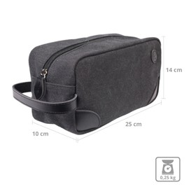 Yakfield Toiletry Bag Dias Canvas Toiletry Bag Cosmetic Toiletry Wash Bag, black, Toiletry bag