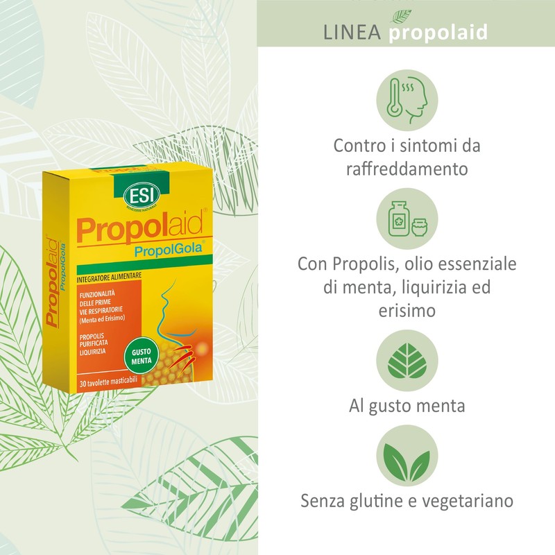 ESI - Propolaid Tavolette Masticabili, Caramelle Gola Gusto Menta con
