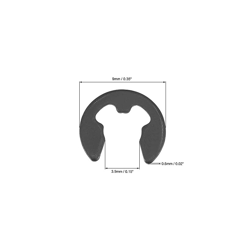 sourcing map E-Clip Circlip - 9mm External Retaining Shaft Snap