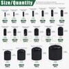 Keadic 496pcs Black Rubber End Caps, 17 Sizes Flexible End