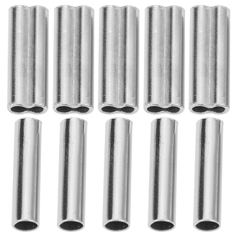 500PCS Single Double Barrel Crimping Sleeve Fishing Line Wire Leader