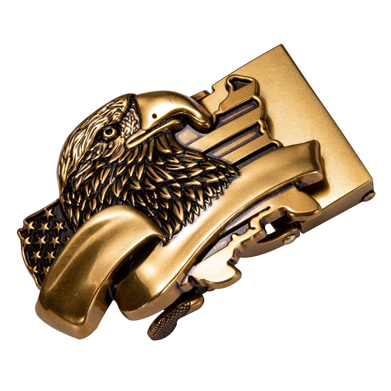 Barry.Wang Eagle Belt for Mens Ratchet Buckle Real Leather Business