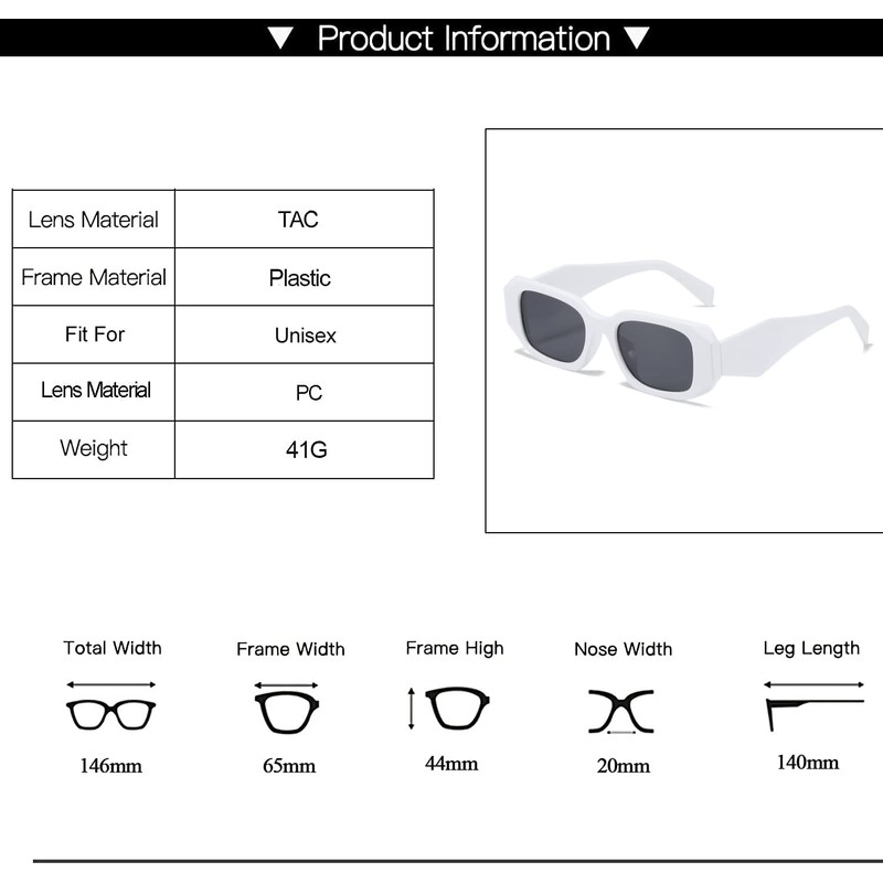 OSAGAMA Retro Sunglasses Rectangular Chunky Glasses UV Protection for Men