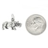 LGU Sterling Silver Oxidized Three Dimensional Rhinoceros Charm