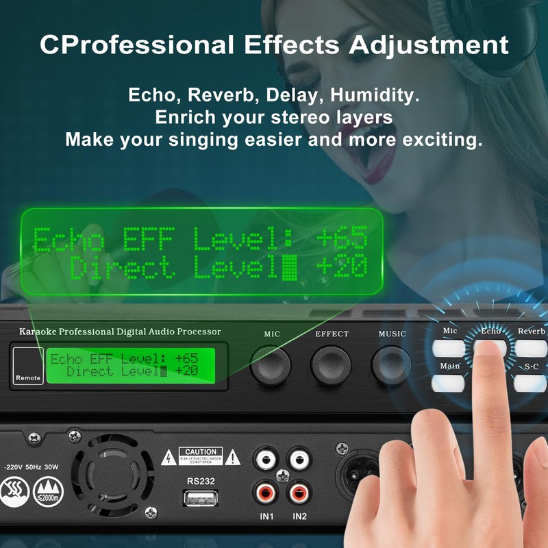 Depusheng X5 Digital Mixer Reverberator Microphone KTV Karaoke Audio Processor