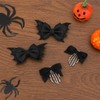 4PCS Halloween Bows Bone Hair Clips Skeleton Hand Bat Spooky