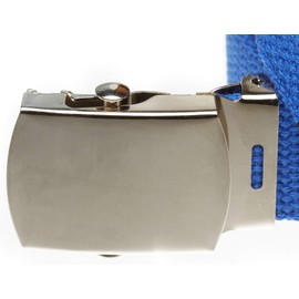 Jackster Belt, Military Grade Cotton Webbing Belt with Silver Military Belt Buckle Adjustable (Navy)