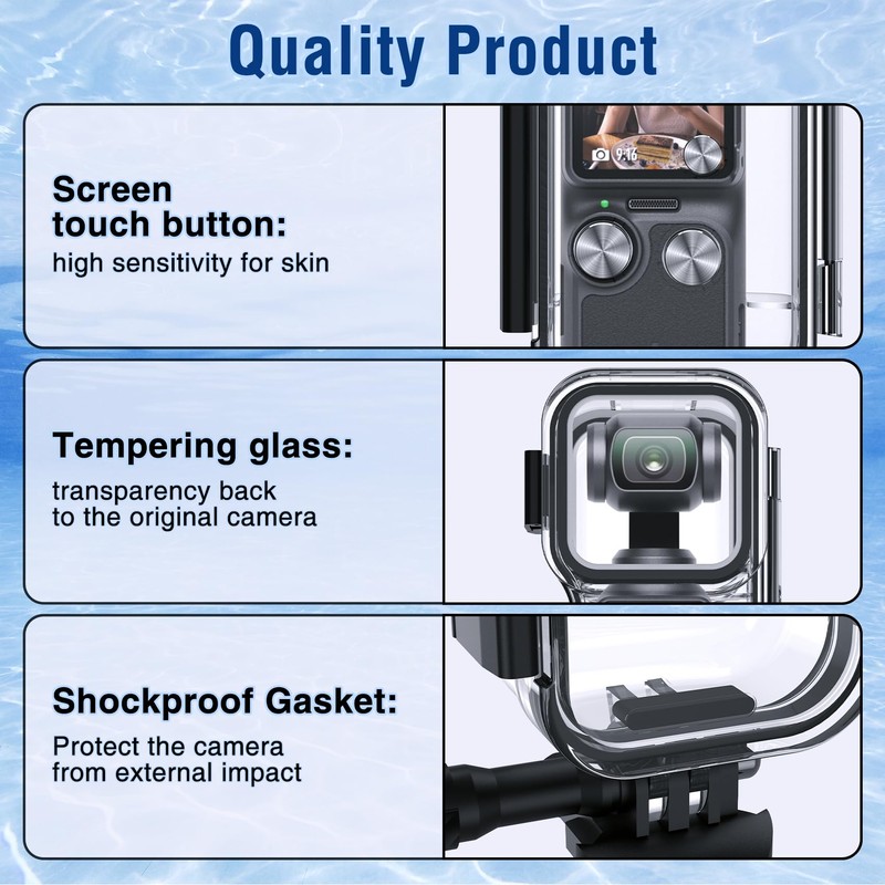 Waterproof Housing Case for DJI Osmo Pocket 3, Touchscreen Underwater