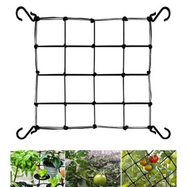 Senua Elastic Trellis for Grow Tent 50 x 50 cm - 60 x 60 cm Plant Support Scrog Net, Hydroponic Grow Room Scrog Net, Universal Heavy Duty Trellis Net with Steel Hooks