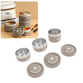 TOPINCN Insulated Bento Lunch Box, Portable Stainless Steel Food Container with Bag, Cutlery Set (Deep Coffee Color)