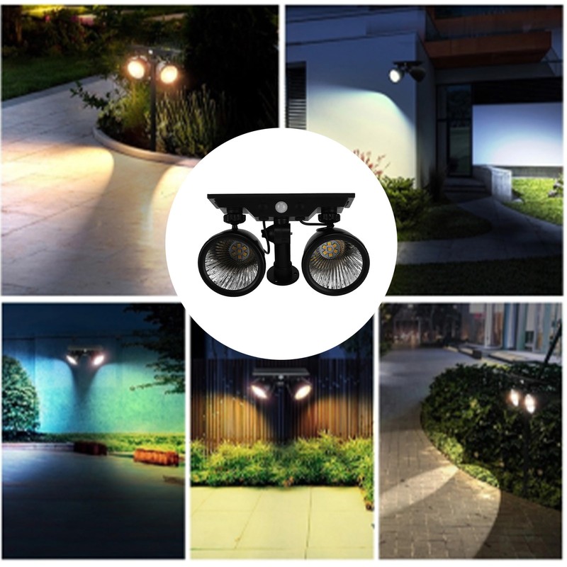 Solar Projection Light Human Body Induction 2‑Color Solar Lawn Lamp