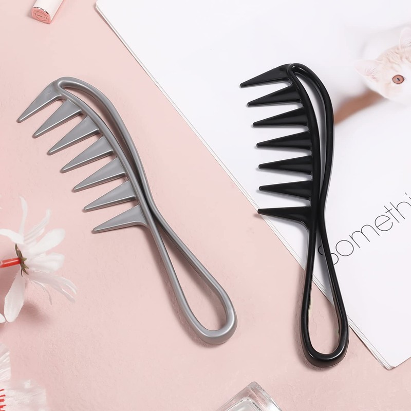 2 Pcs Wide Tooth Comb, Large Texture Combs Wide Tooth