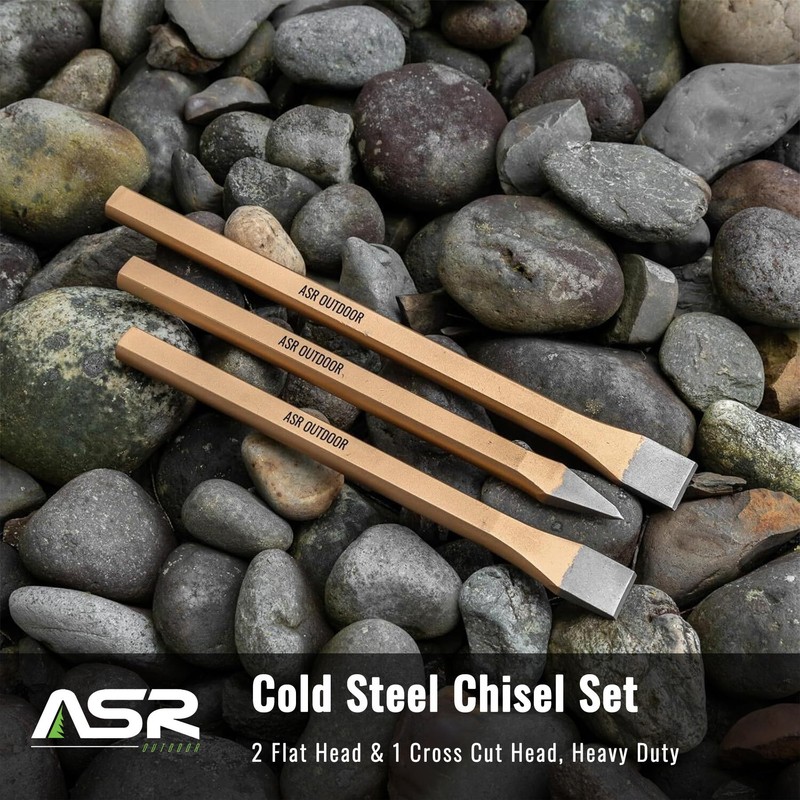 ASR Outdoor 3pc Heavy Duty Cold Steel Chisel Set Geology