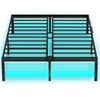 HOOBRO Full Bed Frame with LED Lights, Metal Platform Bed
