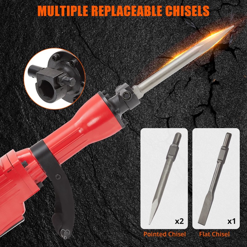 1700W Electric Jack Hammer Demolition Tool Kit, Heavy-Duty Concrete Breaker,