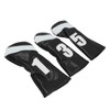 3PCS Golf Club Head Cover PU Leather Waterproof Protective Golf