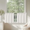 TOPICK Opaque Net Curtains Kitchen White Bistro Curtain with Drawstring