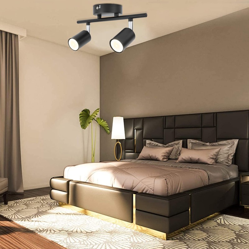 Flush Mount Ceiling Track Light Holder 2 Light Rotating Adjustable