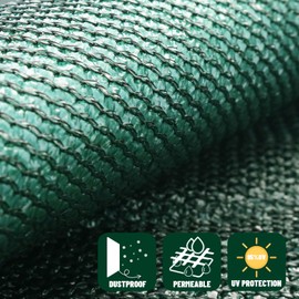 SUNNY GUARD Privacy Screen Fence 6' x 108' Dark Green Heavy Duty Dustproof Denoise Fencing Mesh Fabric Shade Net Cover for Outdoor Wall Garden Yard Pool Deck(Customized)