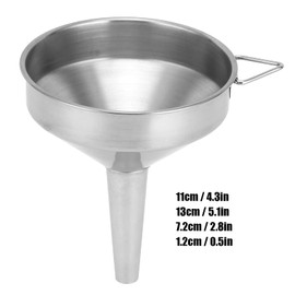 Stainless Steel Funnel, Large Thickened Food Grade Kitchen Funnel for Kitchen Use for Filling Bottles for Cooking (11 cm)