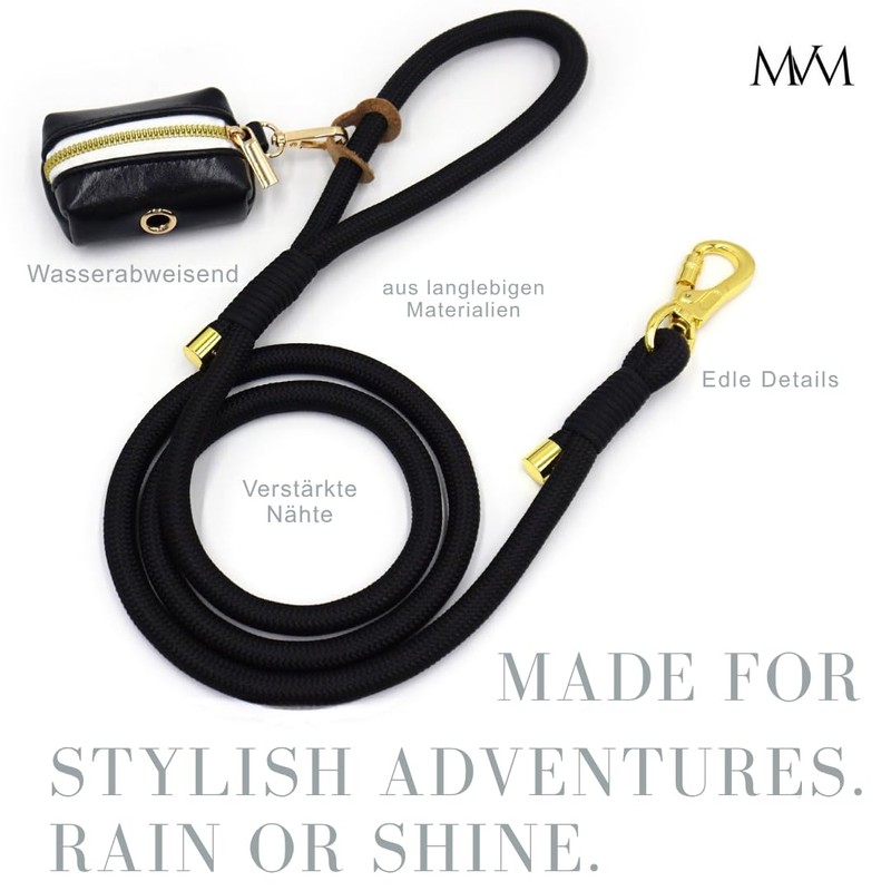 MVM Dog Lead with Collar & Waste Bag Dispenser Set