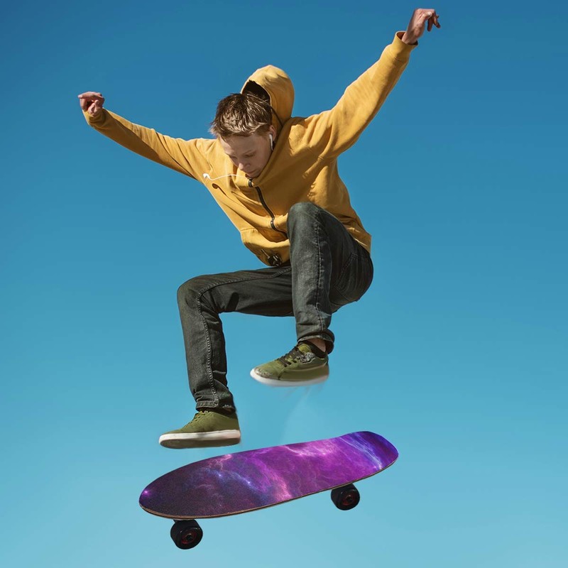 MNSRUU Purple Night Sky Skateboard Grip Tape Sheet Scooter Deck