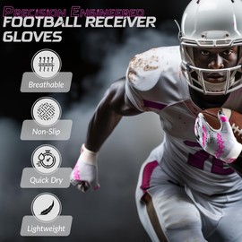 RED WORLD Football Gloves (Pink, Youth-Large)