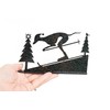 Skiing Whippet Greyhound Silhouette Ornament - Handmade Festive Decor for